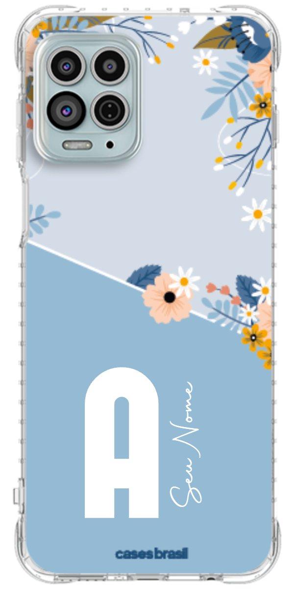 Capinha para Celular Ramo de Flores Azul