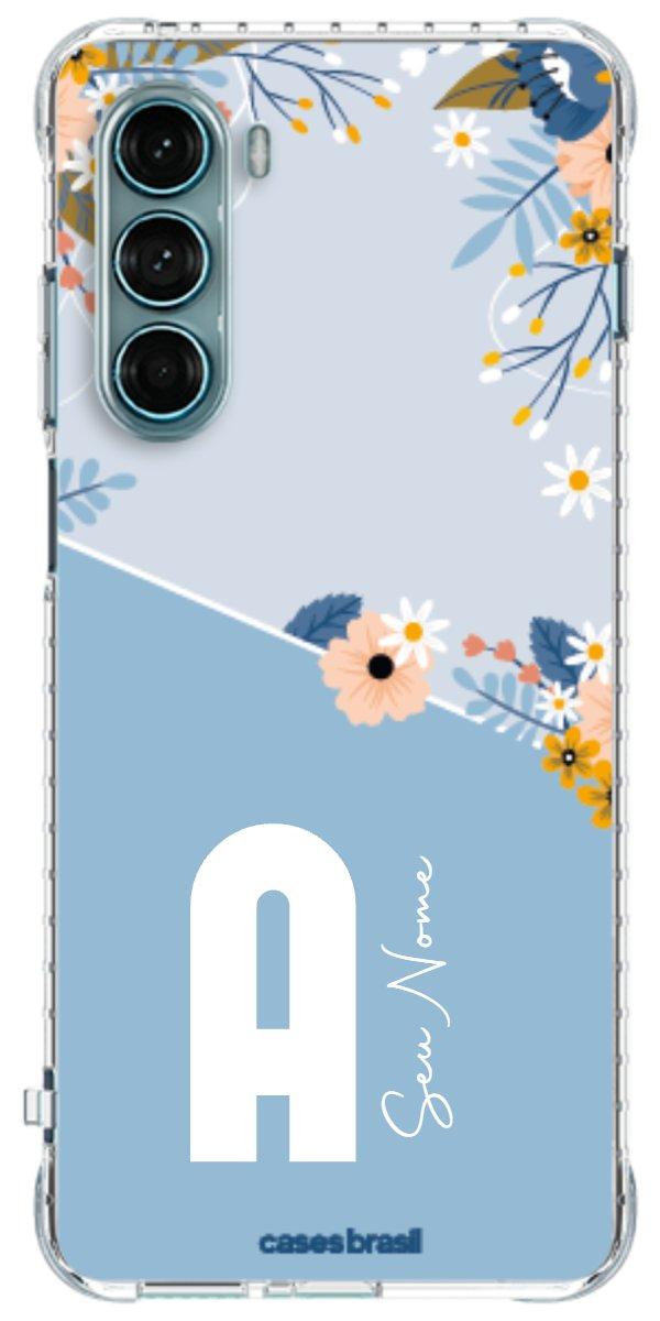 Capinha para Celular Ramo de Flores Azul