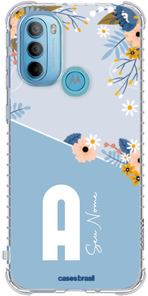 Capinha para Celular Ramo de Flores Azul