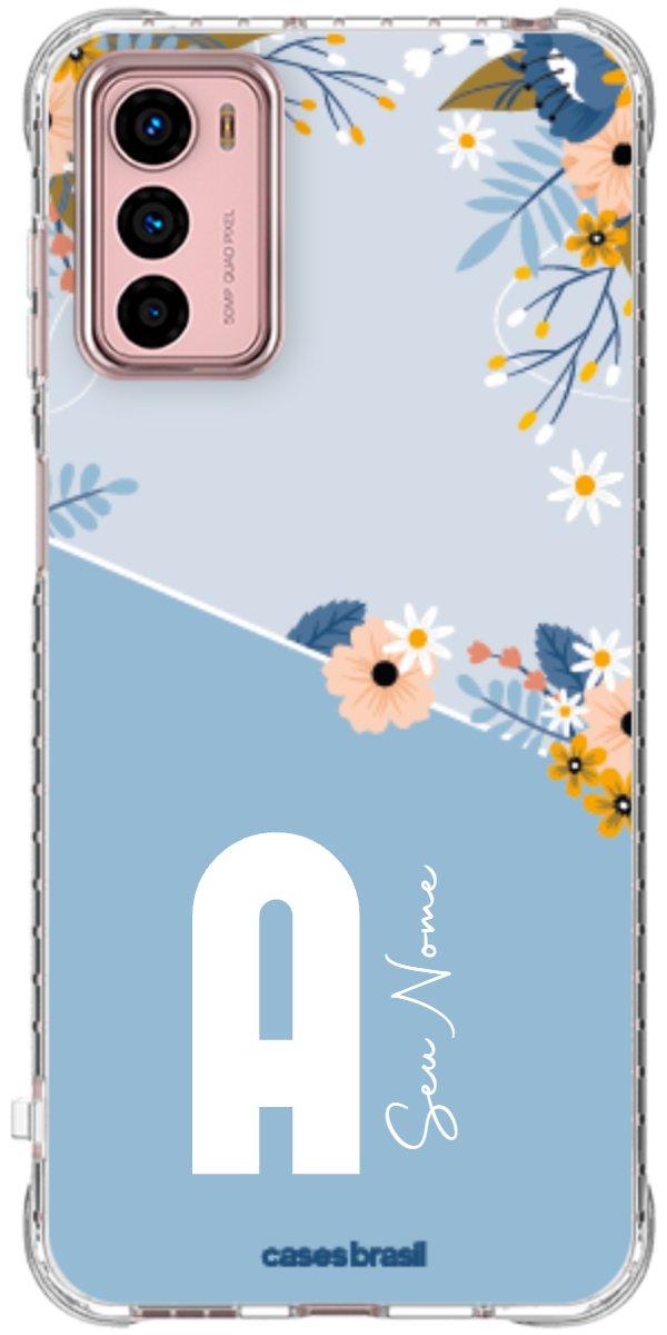 Capinha para Celular Ramo de Flores Azul