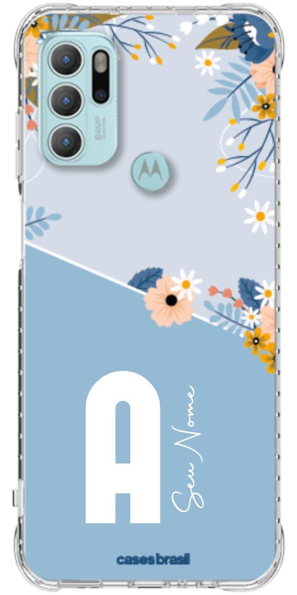 Capinha para Celular Ramo de Flores Azul