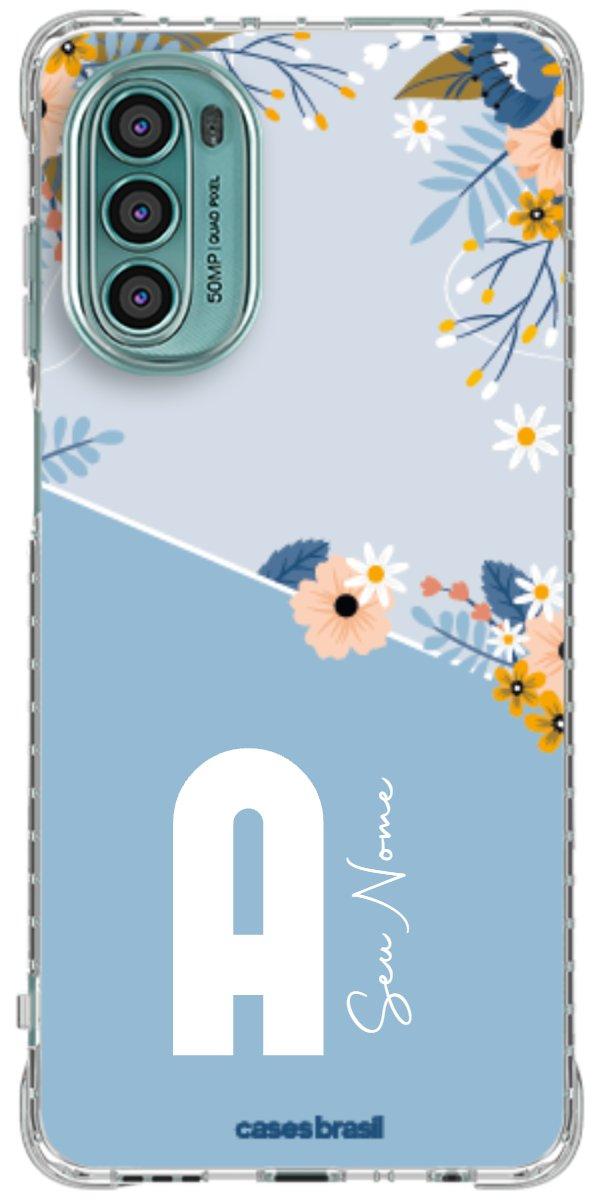 Capinha para Celular Ramo de Flores Azul