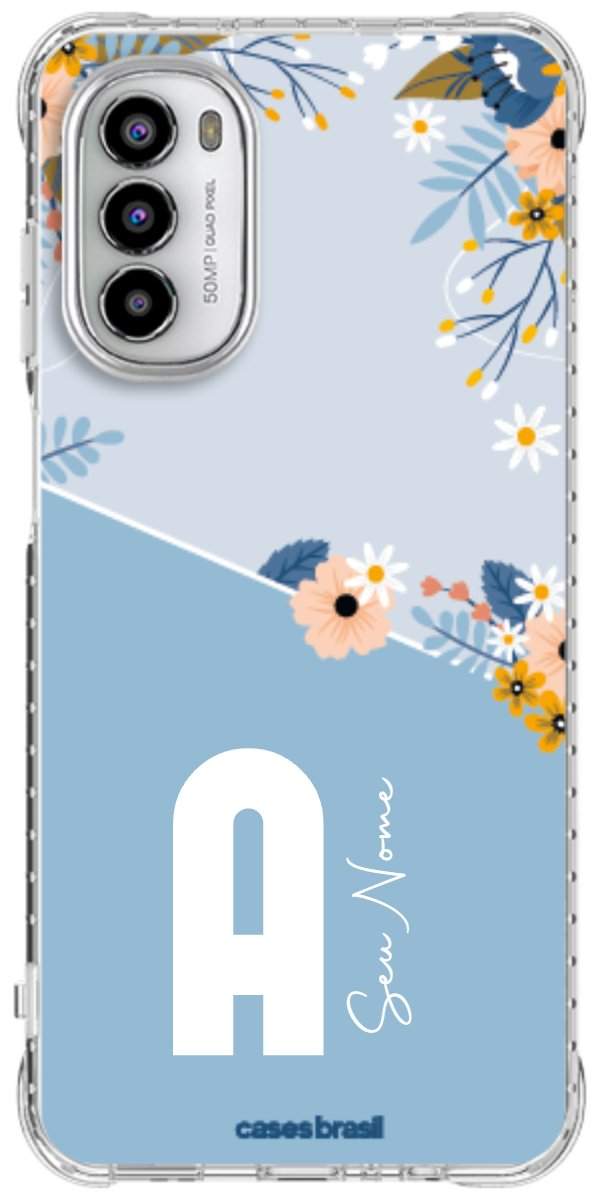 Capinha para Celular Ramo de Flores Azul
