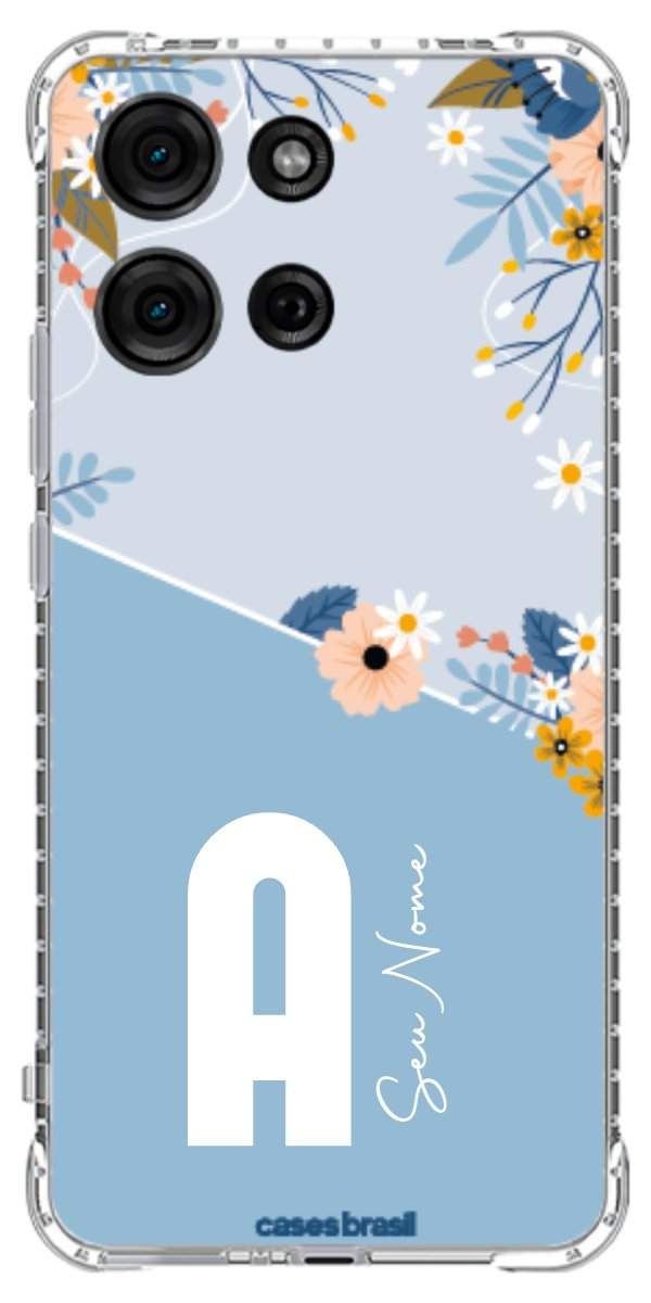 Capinha para Celular Ramo de Flores Azul