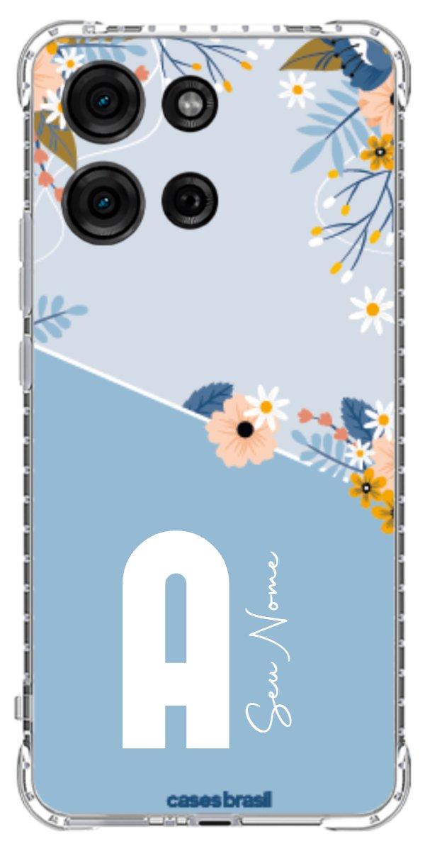 Capinha para Celular Ramo de Flores Azul