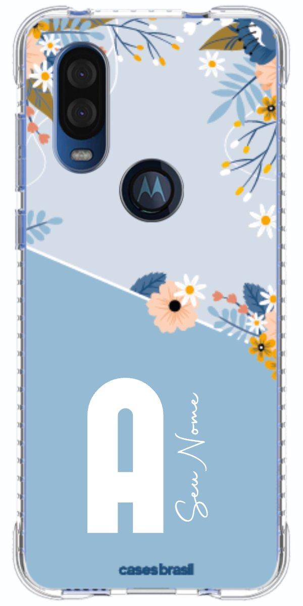 Capinha para Celular Ramo de Flores Azul