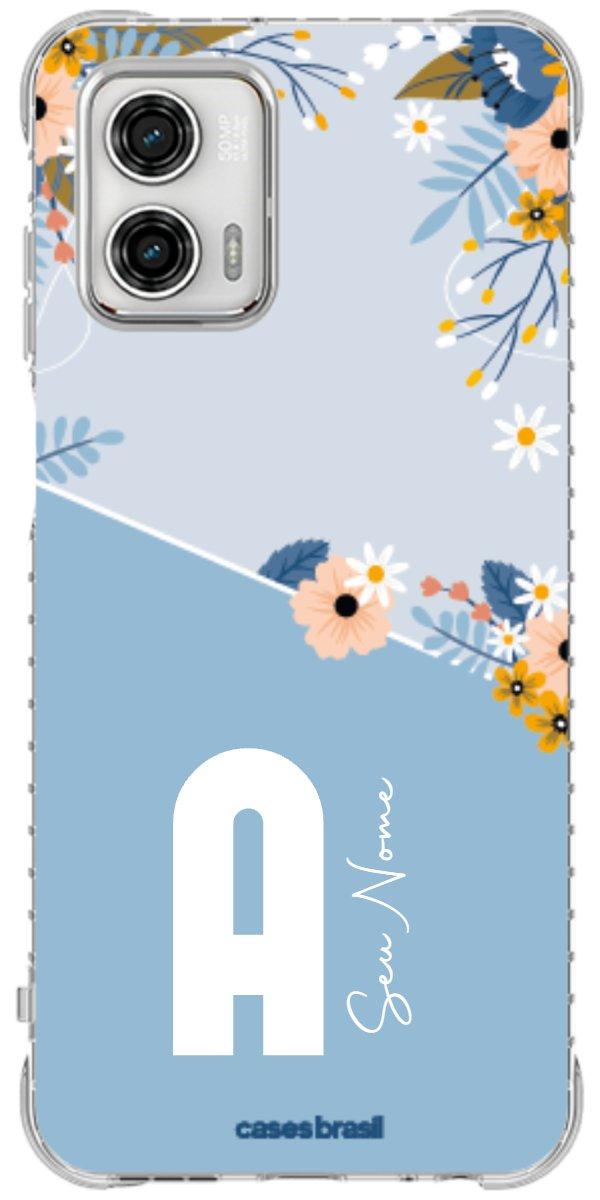 Capinha para Celular Ramo de Flores Azul