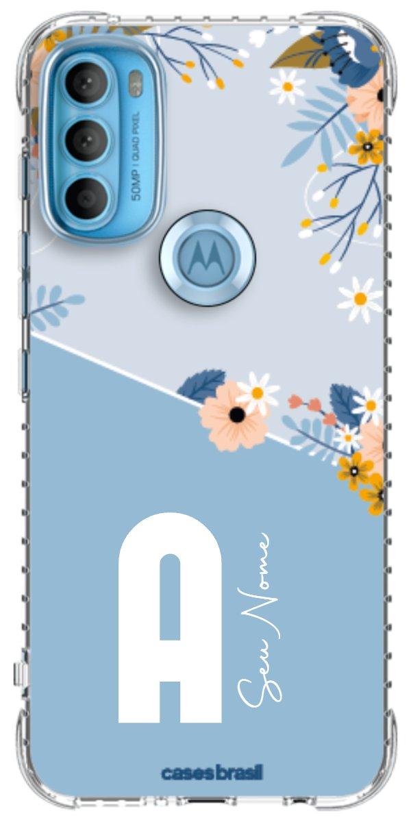 Capinha para Celular Ramo de Flores Azul