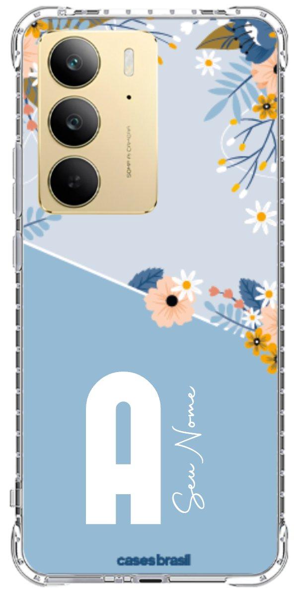 Capinha para Celular Ramo de Flores Azul