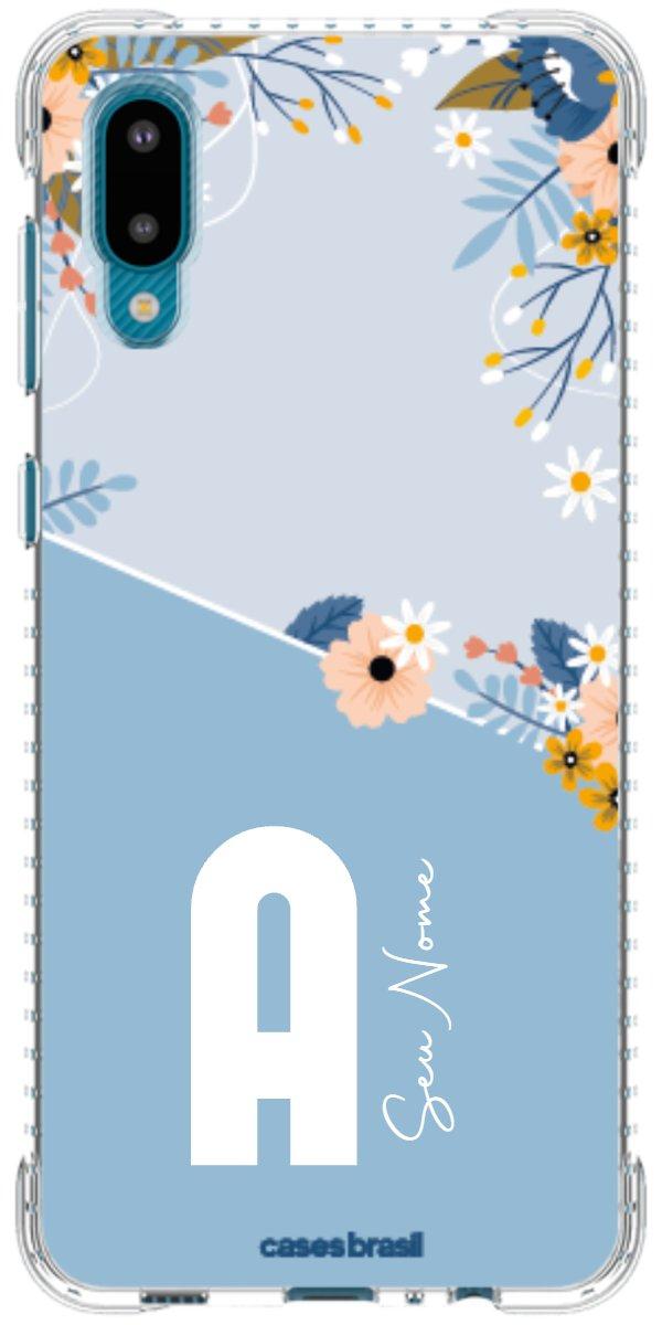 Capinha para Celular Ramo de Flores Azul