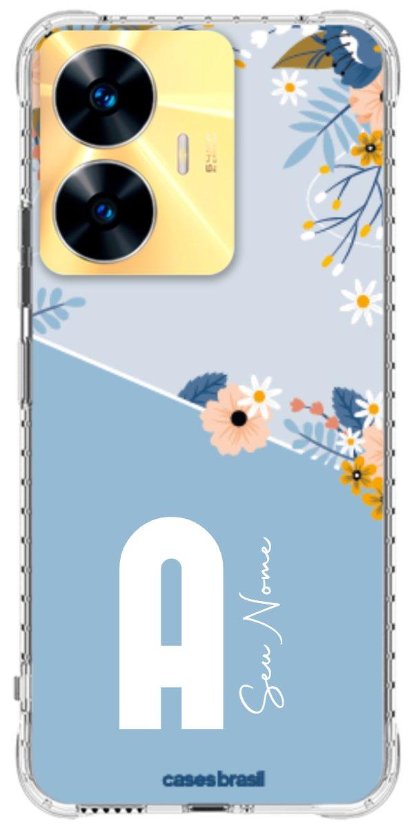 Capinha para Celular Ramo de Flores Azul