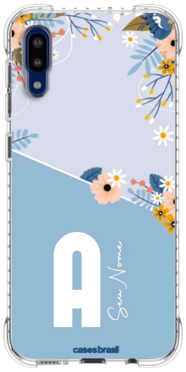 Capinha para Celular Ramo de Flores Azul