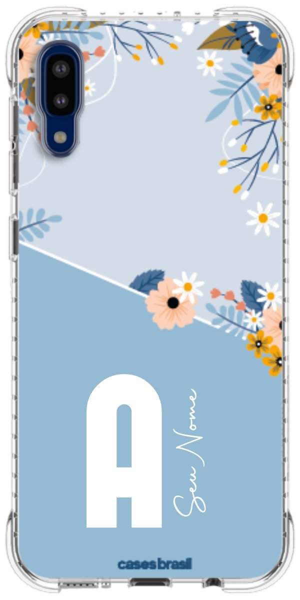 Capinha para Celular Ramo de Flores Azul