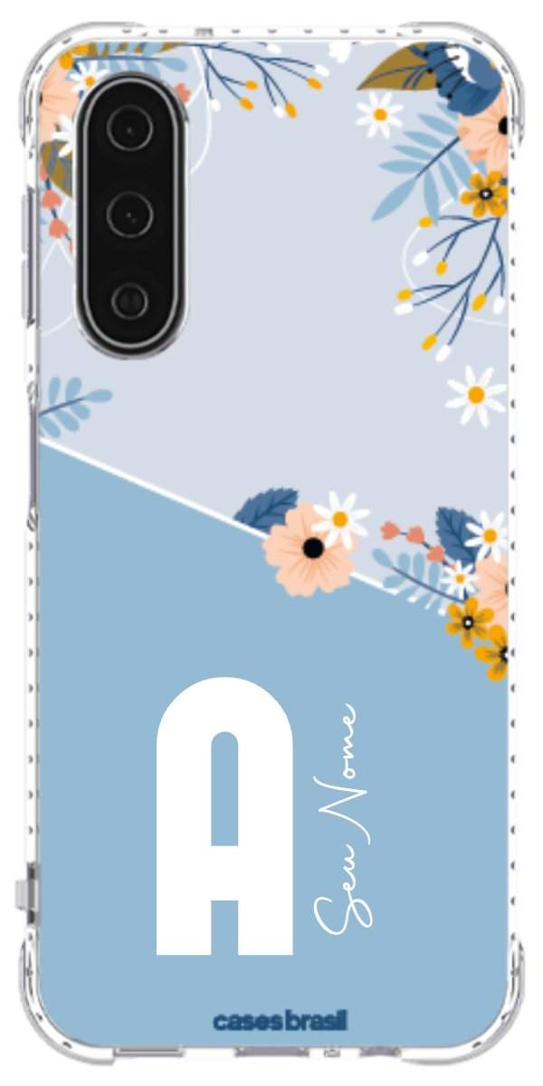 Capinha para Celular Ramo de Flores Azul