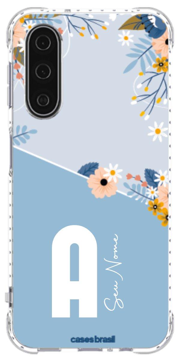 Capinha para Celular Ramo de Flores Azul