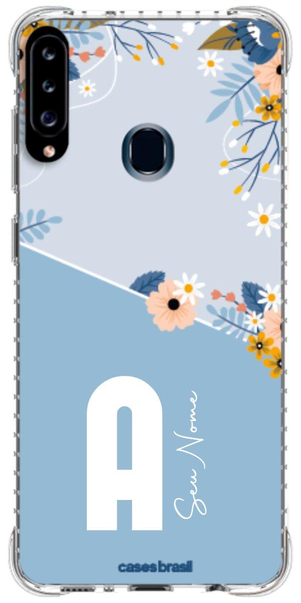 Capinha para Celular Ramo de Flores Azul