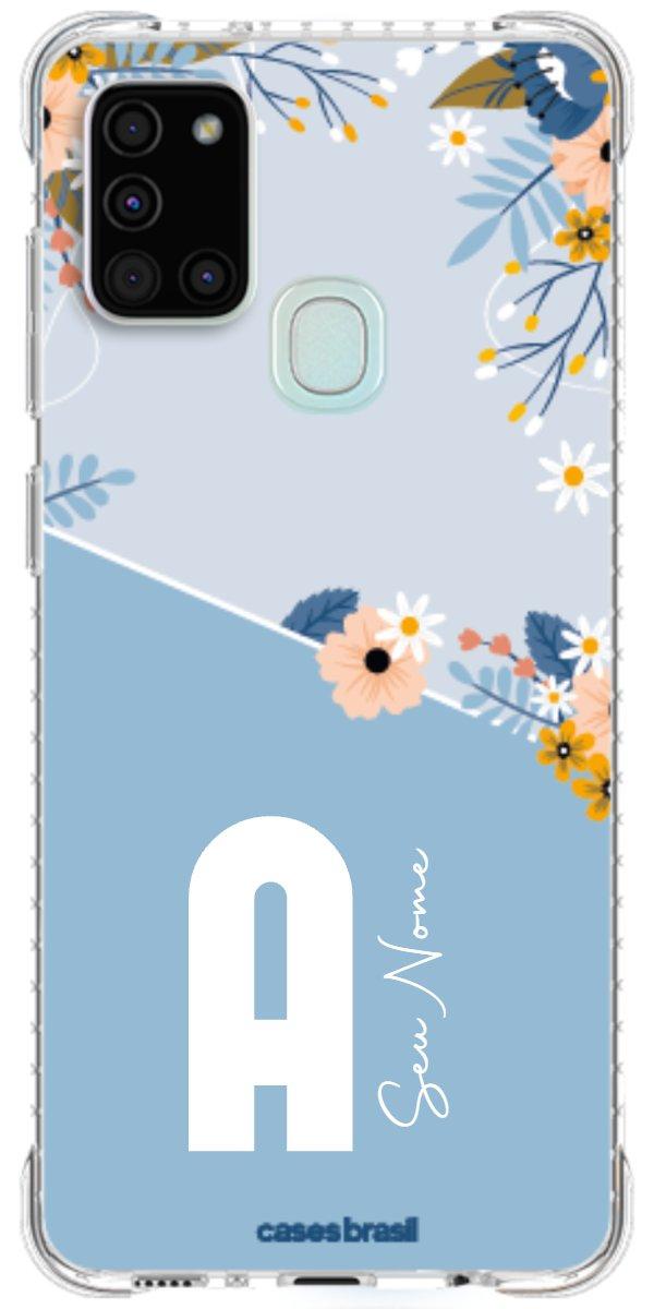 Capinha para Celular Ramo de Flores Azul