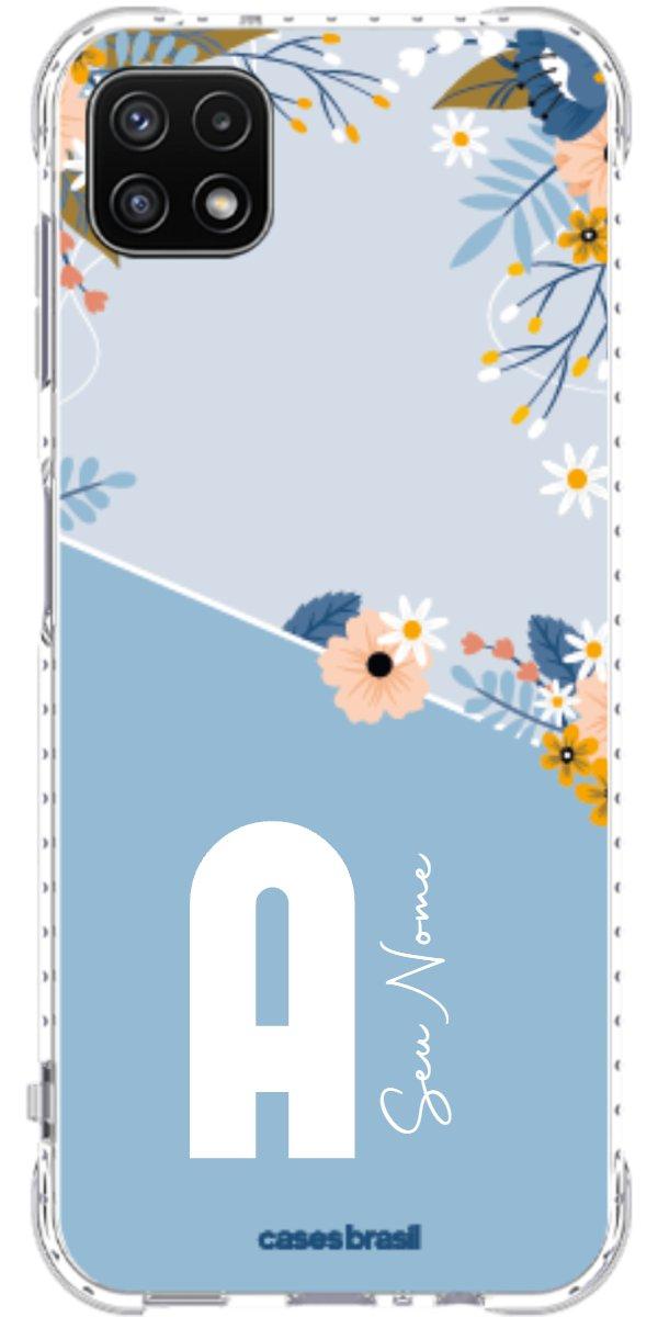 Capinha para Celular Ramo de Flores Azul