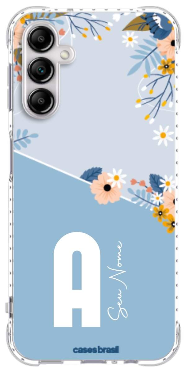 Capinha para Celular Ramo de Flores Azul