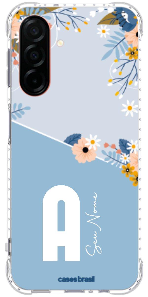 Capinha para Celular Ramo de Flores Azul