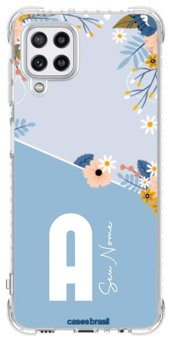 Capinha para Celular Ramo de Flores Azul