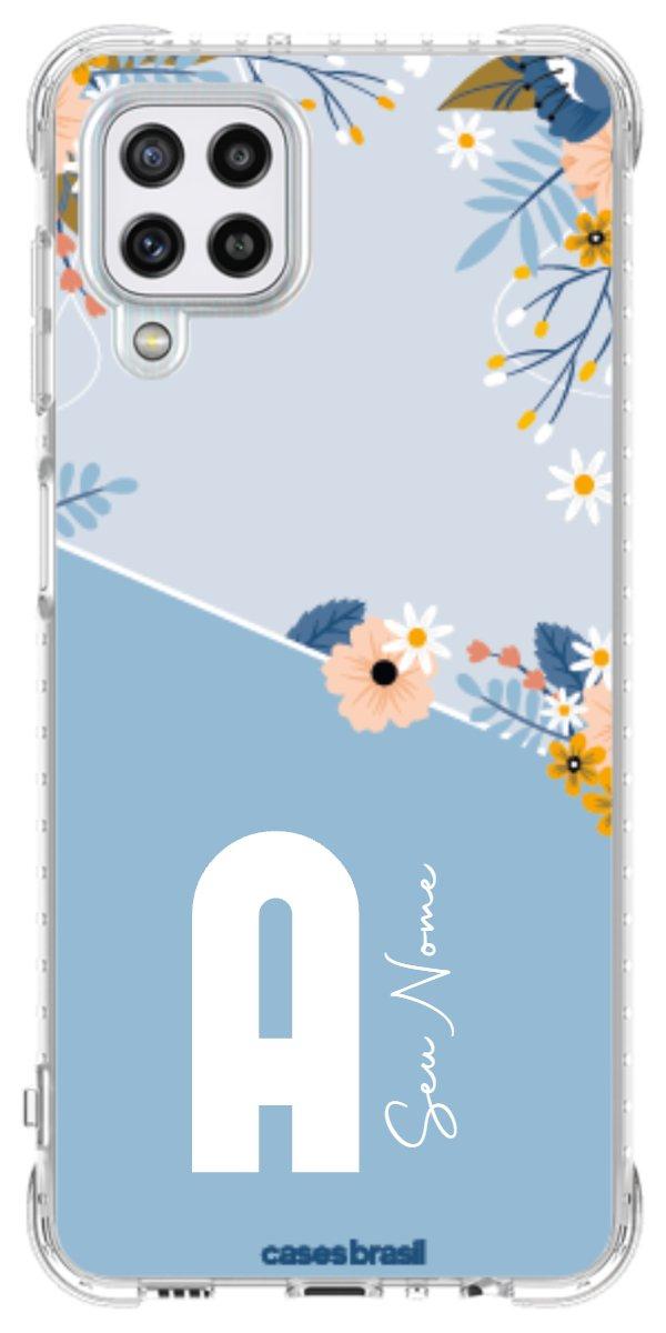 Capinha para Celular Ramo de Flores Azul
