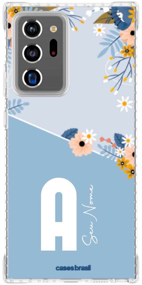 Capinha para Celular Ramo de Flores Azul