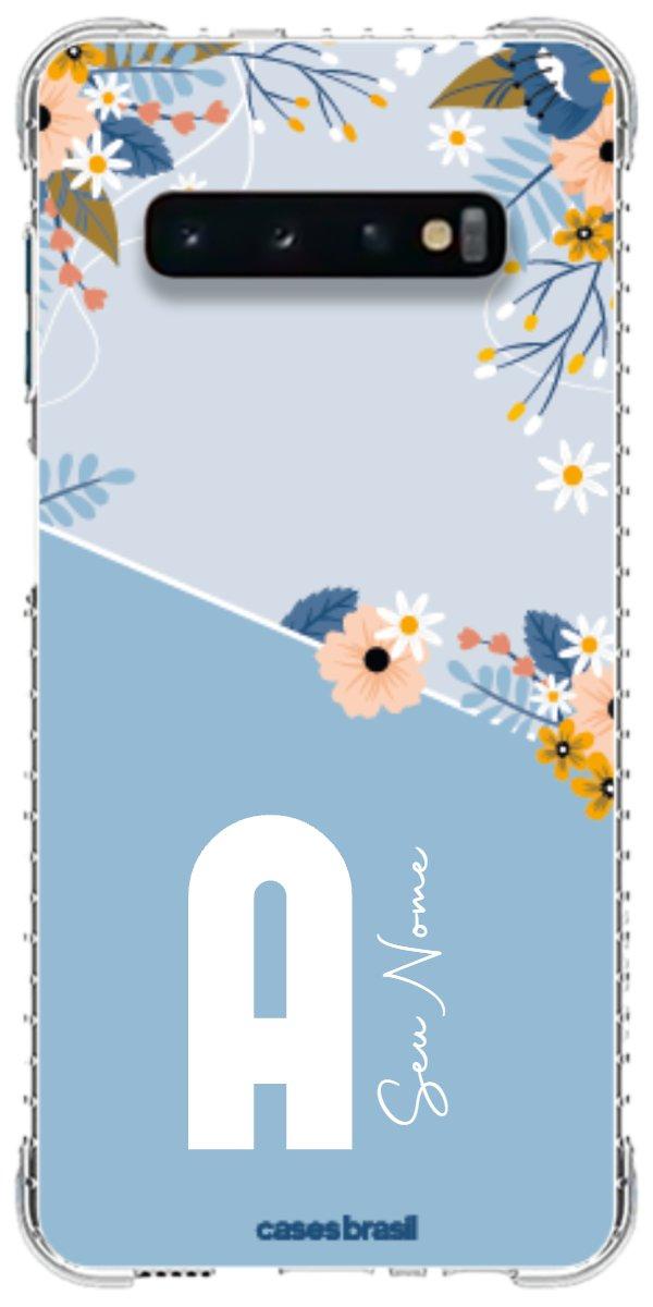 Capinha para Celular Ramo de Flores Azul