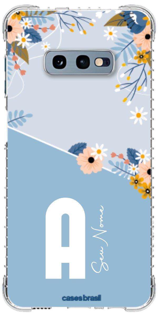 Capinha para Celular Ramo de Flores Azul