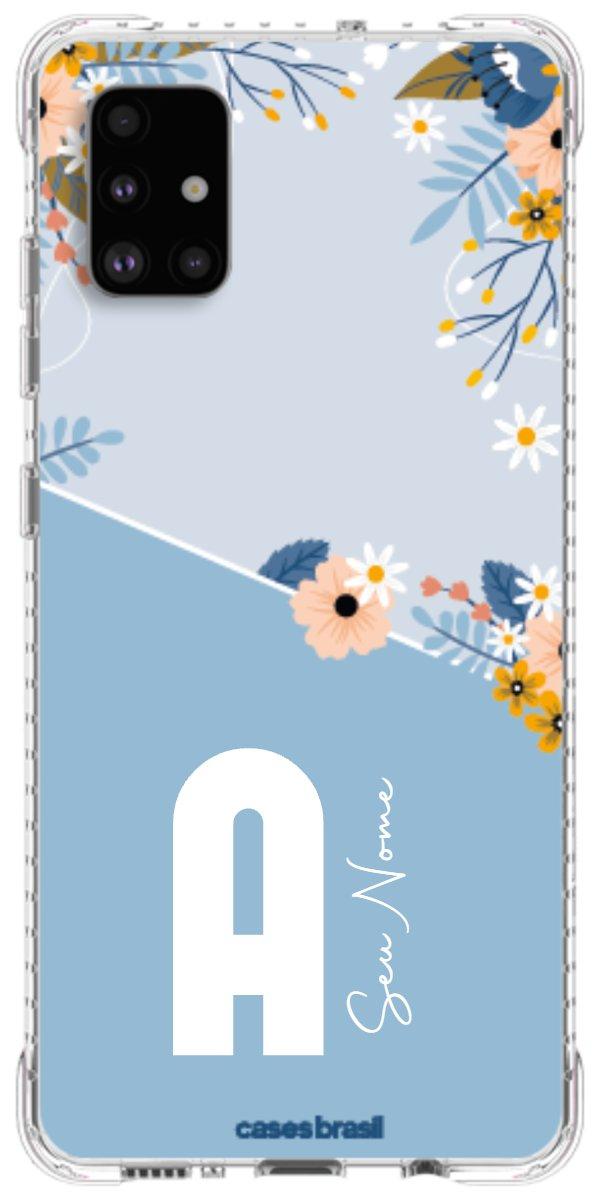 Capinha para Celular Ramo de Flores Azul