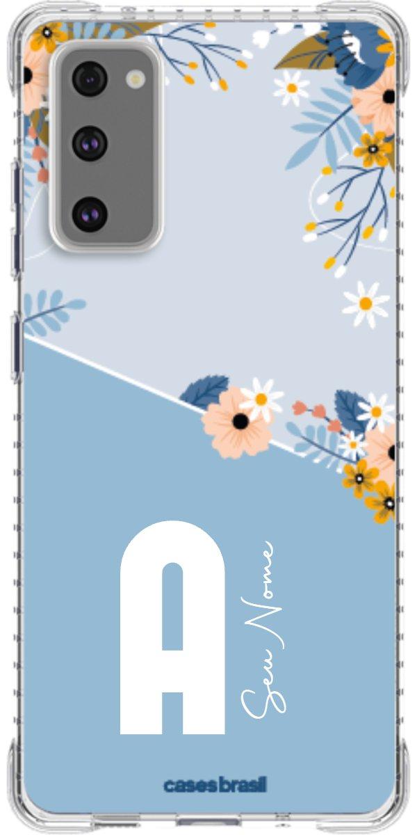 Capinha para Celular Ramo de Flores Azul