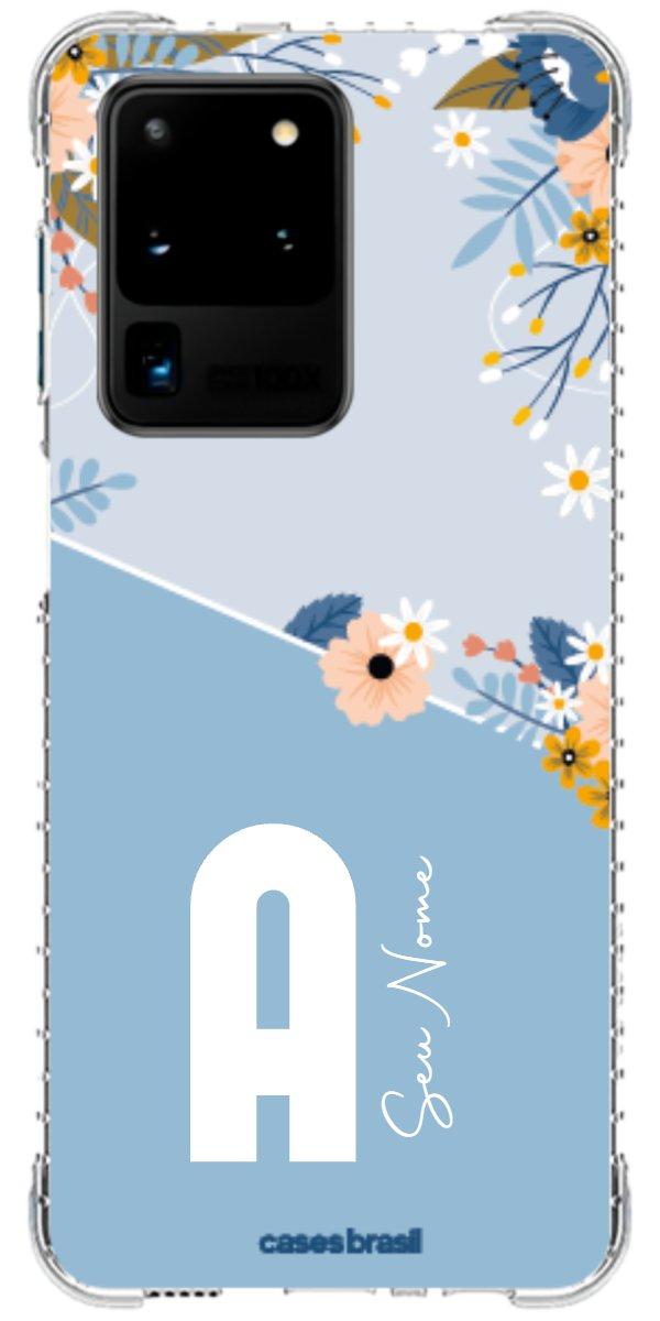 Capinha para Celular Ramo de Flores Azul