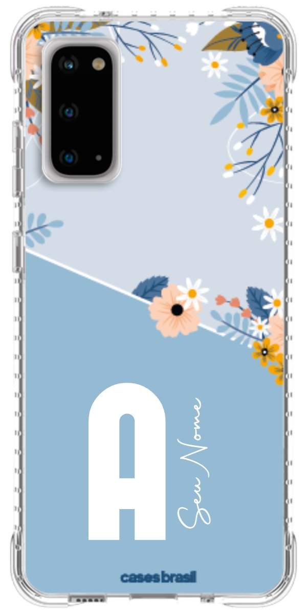 Capinha para Celular Ramo de Flores Azul