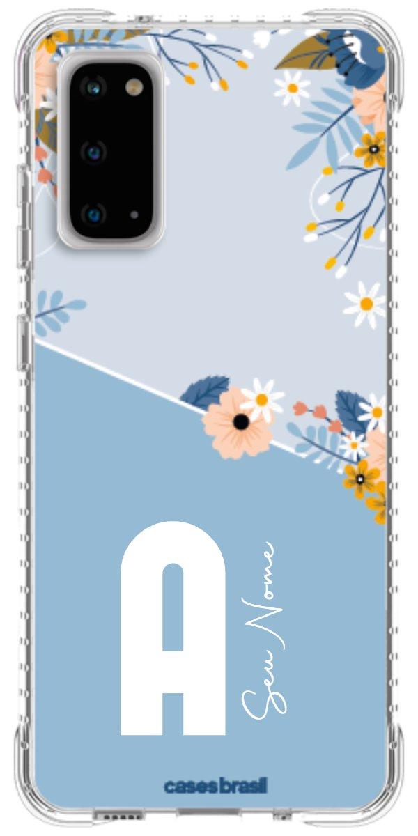 Capinha para Celular Ramo de Flores Azul