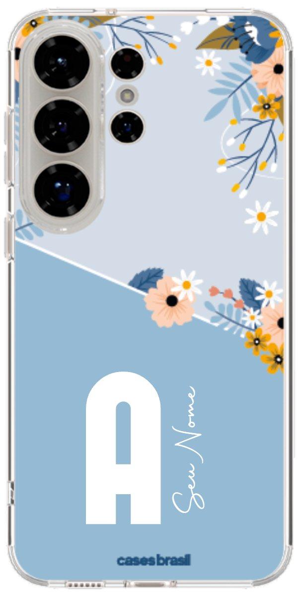 Capinha para Celular Ramo de Flores Azul