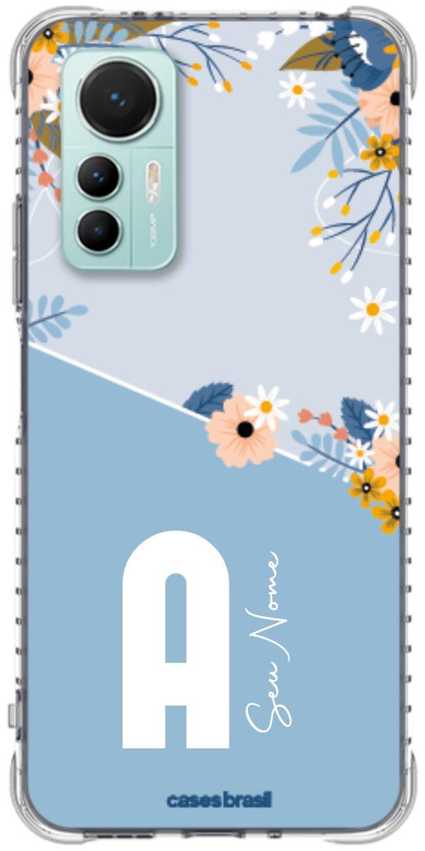 Capinha para Celular Ramo de Flores Azul