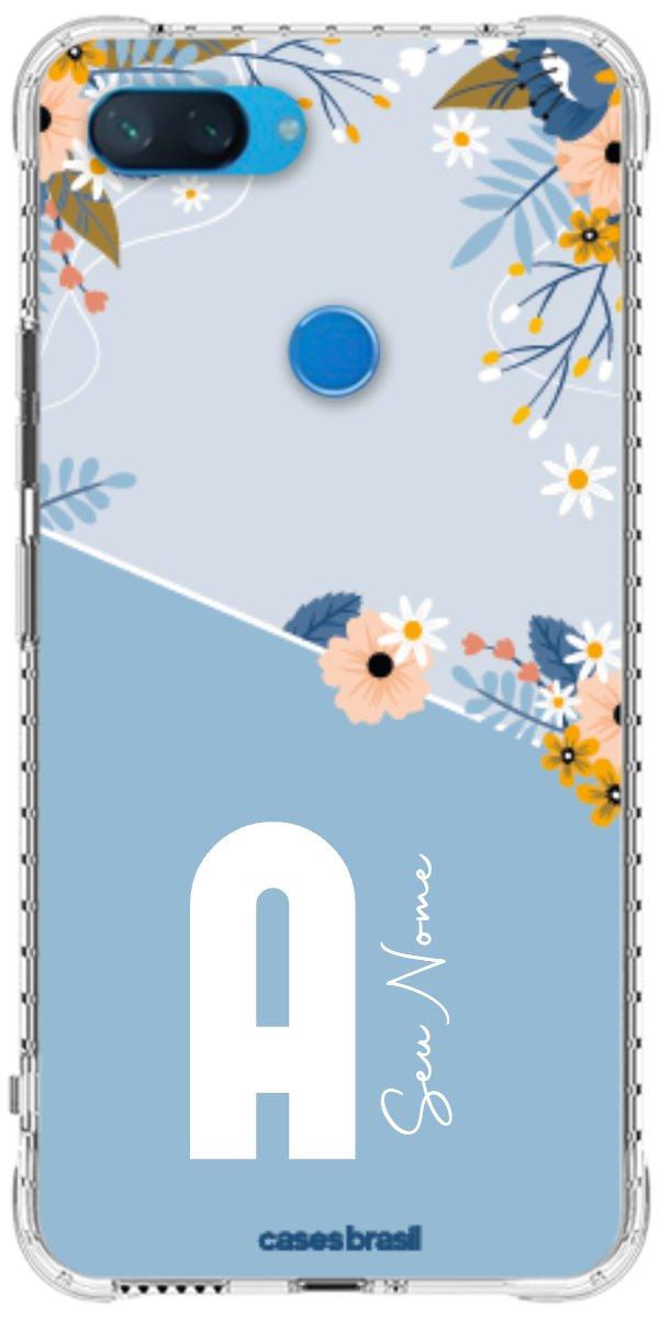 Capinha para Celular Ramo de Flores Azul
