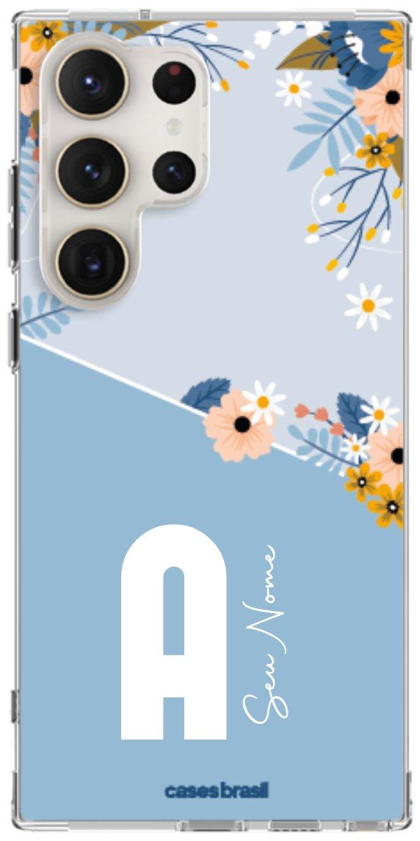 Capinha para Celular Ramo de Flores Azul