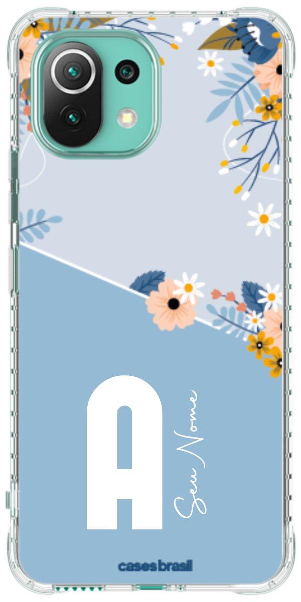 Capinha para Celular Ramo de Flores Azul