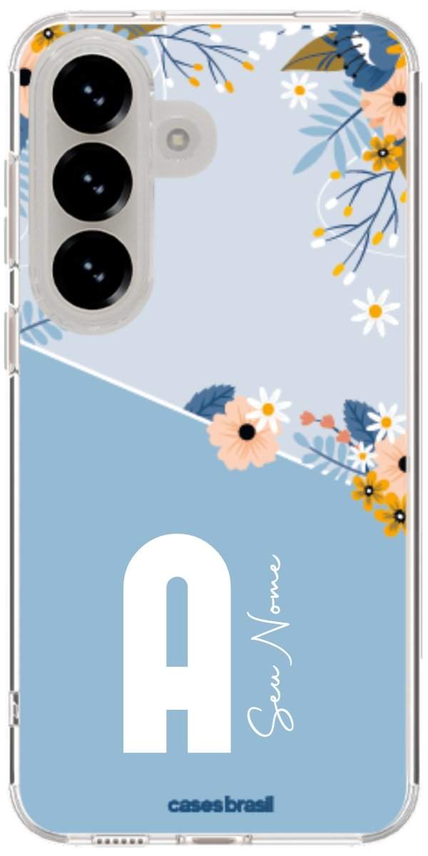 Capinha para Celular Ramo de Flores Azul