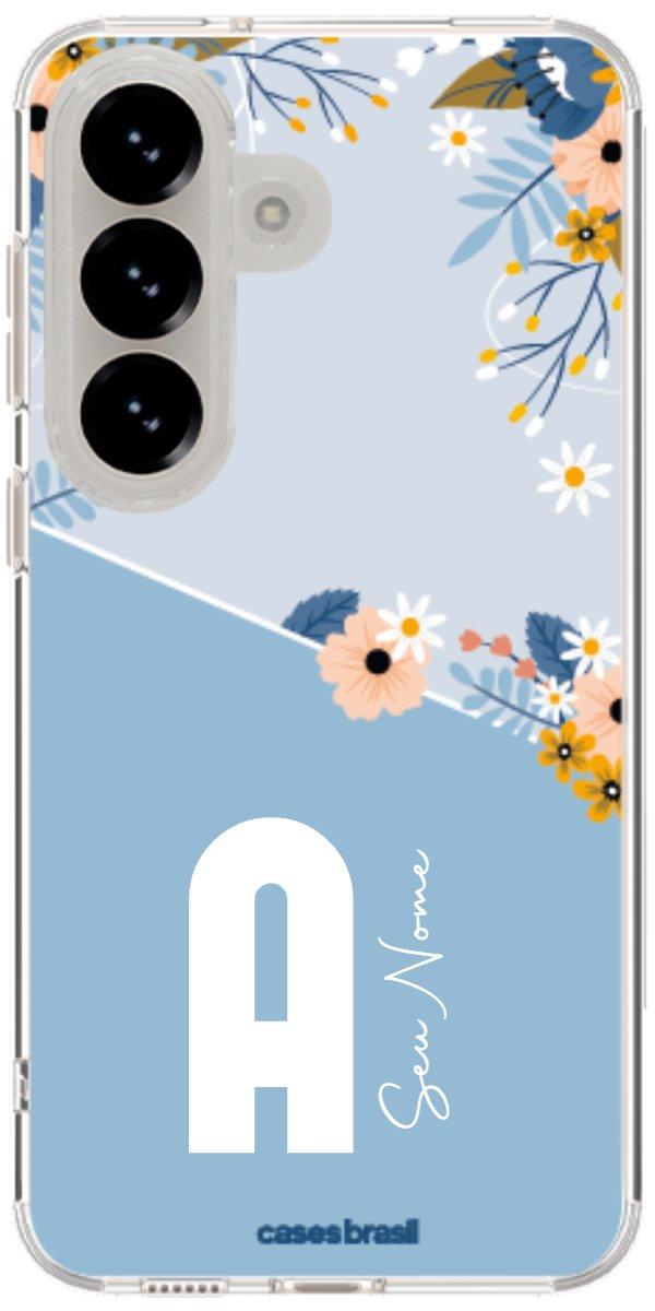 Capinha para Celular Ramo de Flores Azul