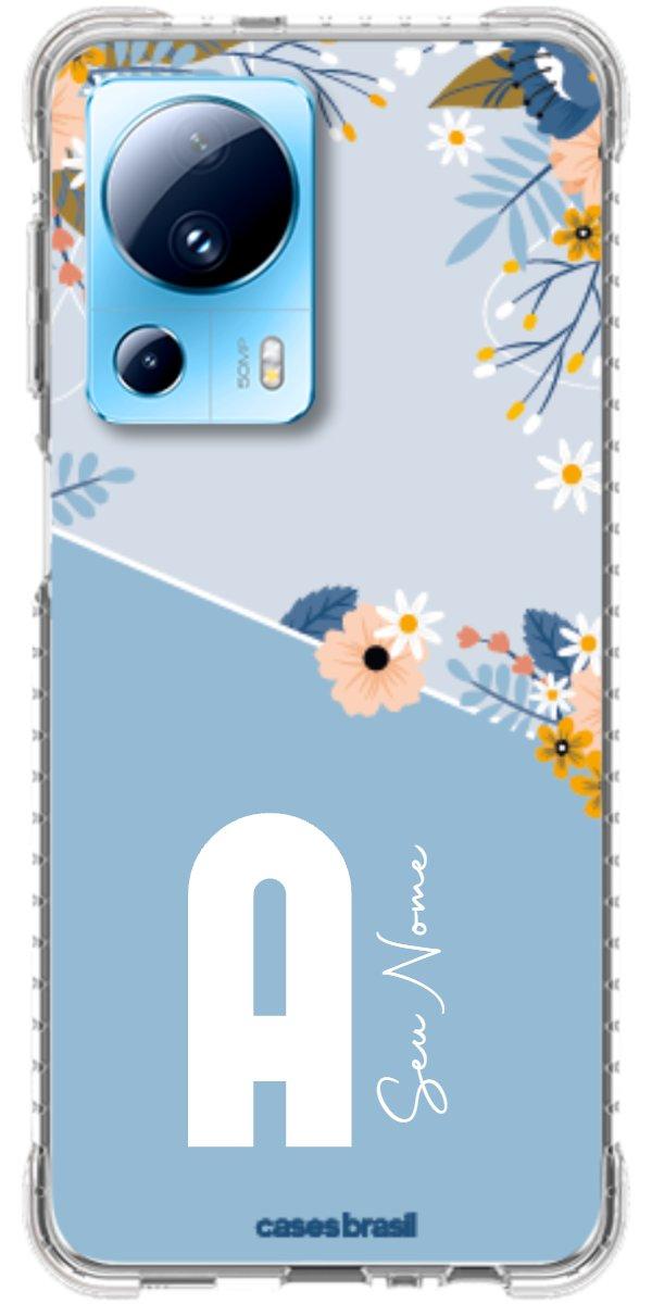 Capinha para Celular Ramo de Flores Azul