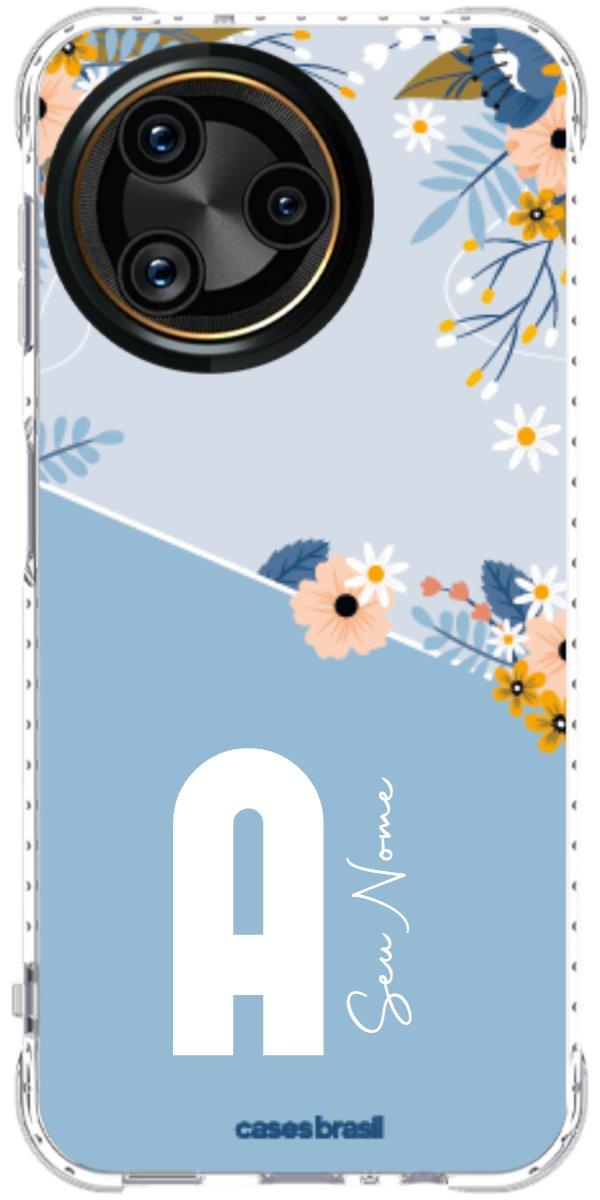 Capinha para Celular Ramo de Flores Azul