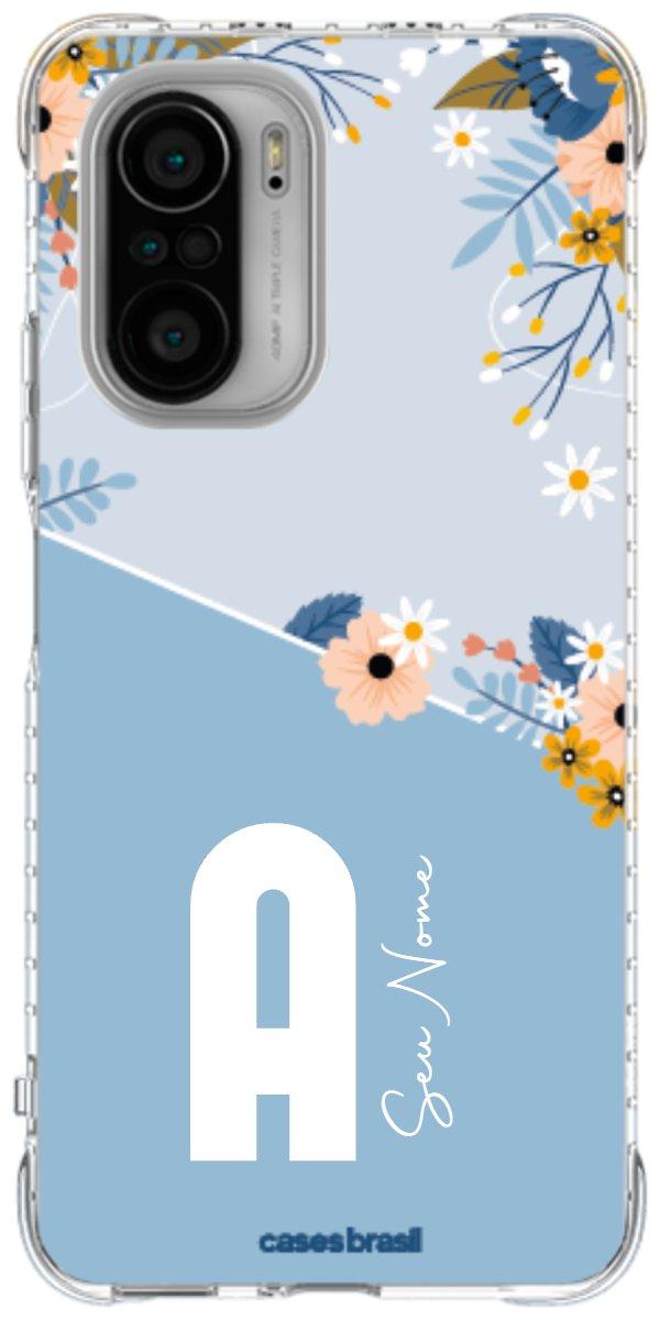 Capinha para Celular Ramo de Flores Azul