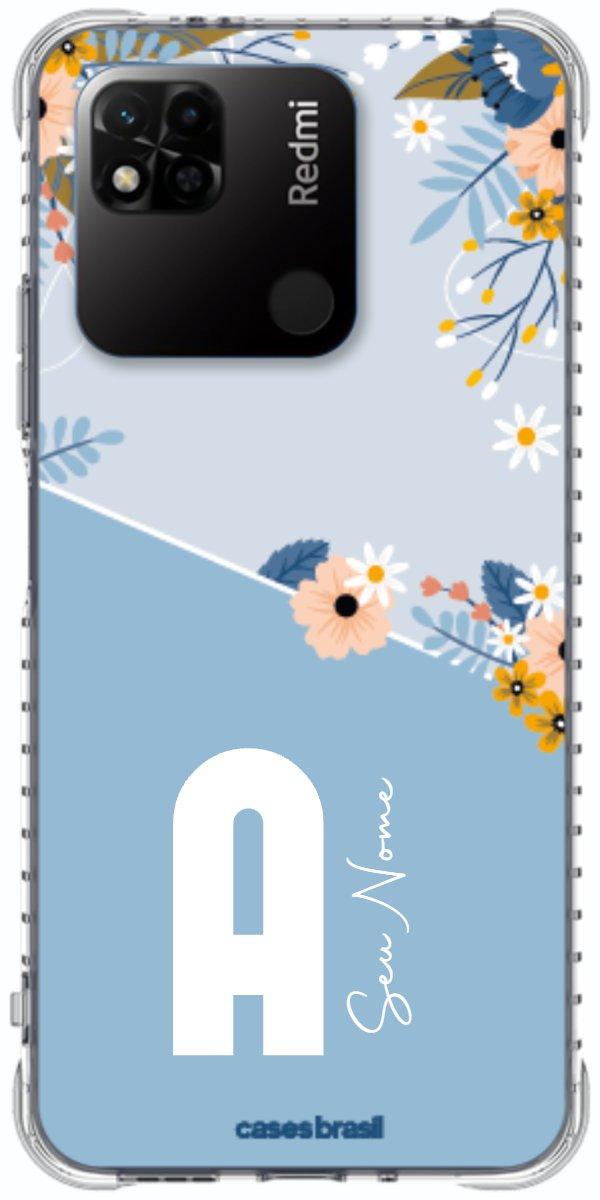 Capinha para Celular Ramo de Flores Azul