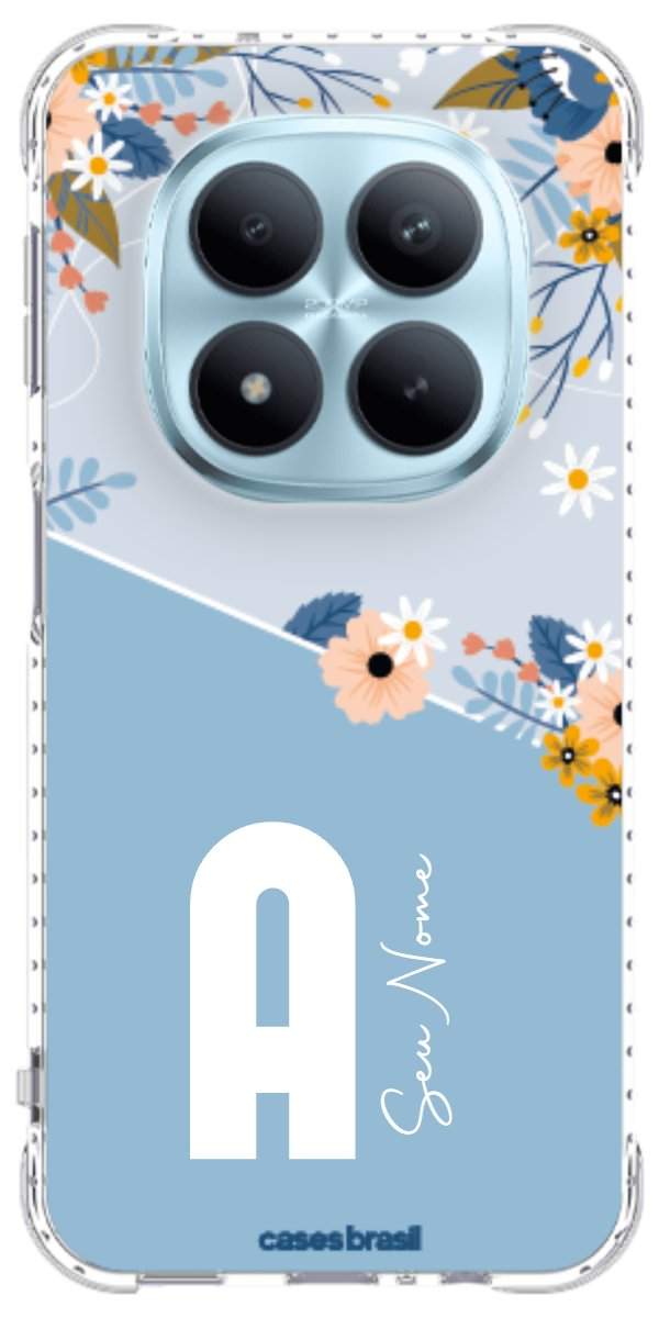 Capinha para Celular Ramo de Flores Azul