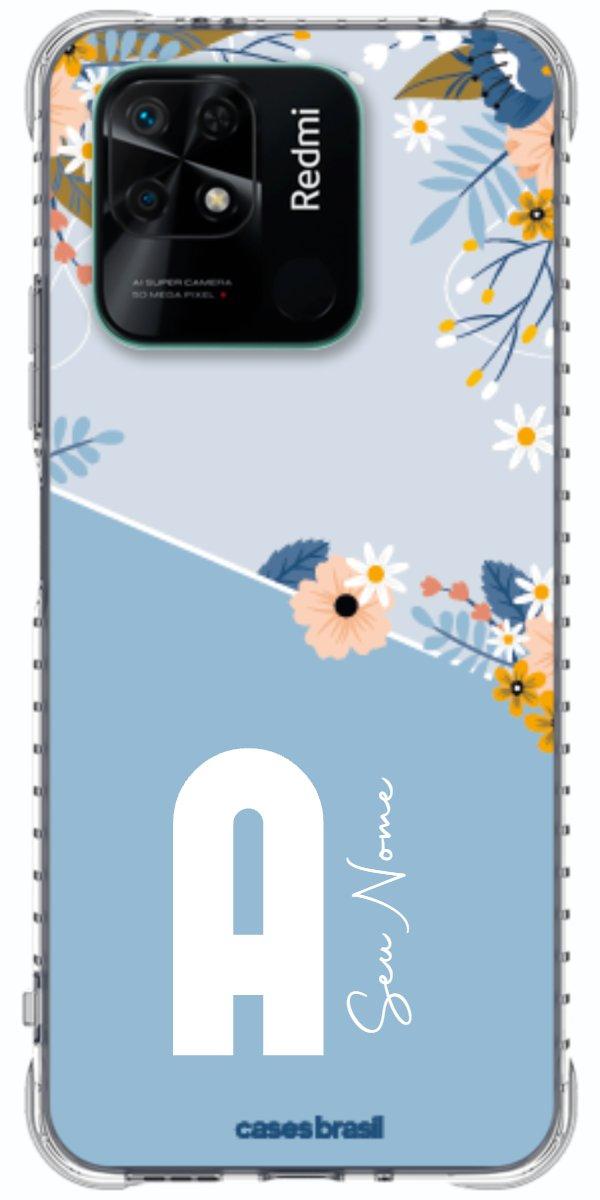Capinha para Celular Ramo de Flores Azul