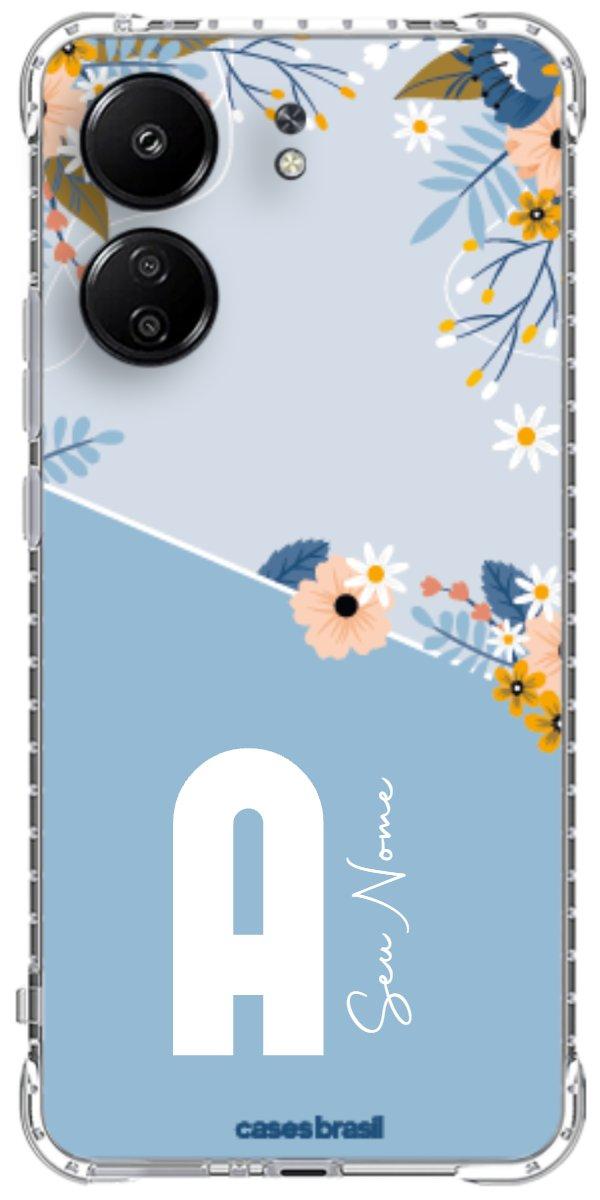 Capinha para Celular Ramo de Flores Azul