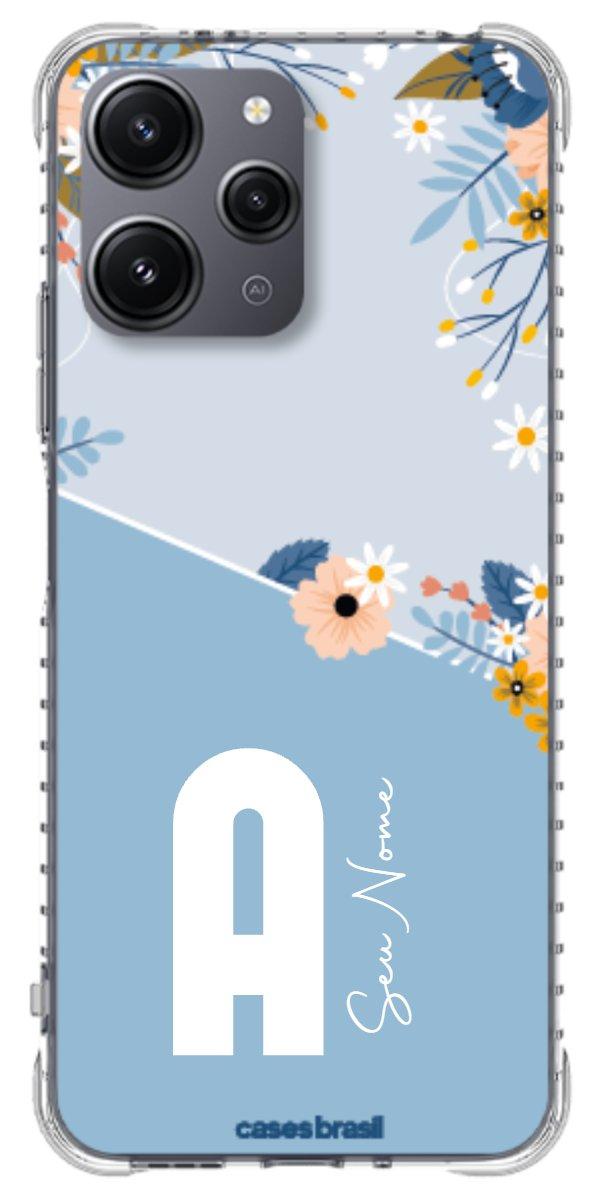 Capinha para Celular Ramo de Flores Azul