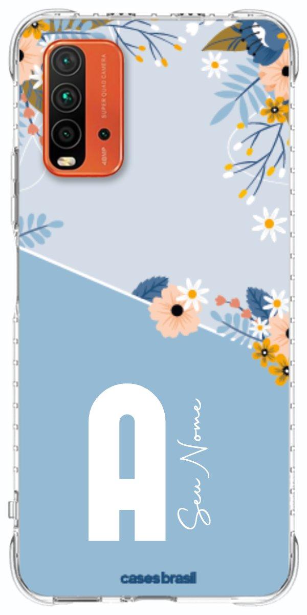 Capinha para Celular Ramo de Flores Azul